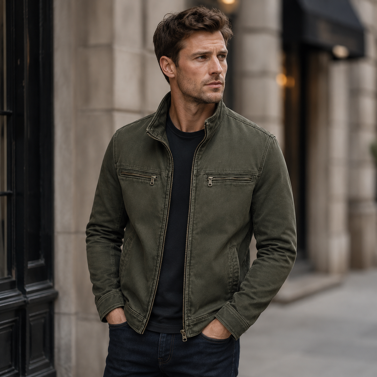 Camden | Stand Collar Zip Jacket