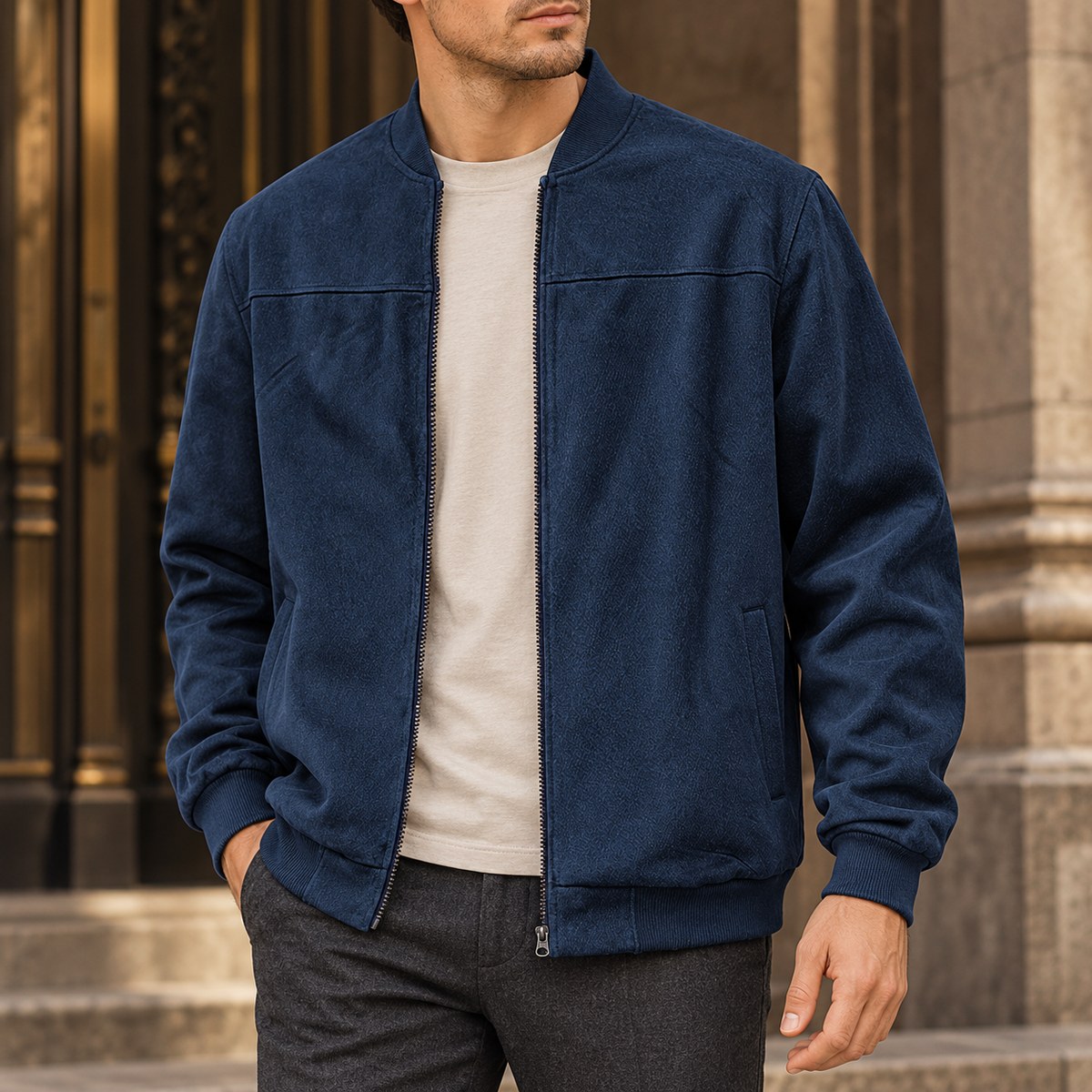 Richmond | Suede-Touch Zip Jacket