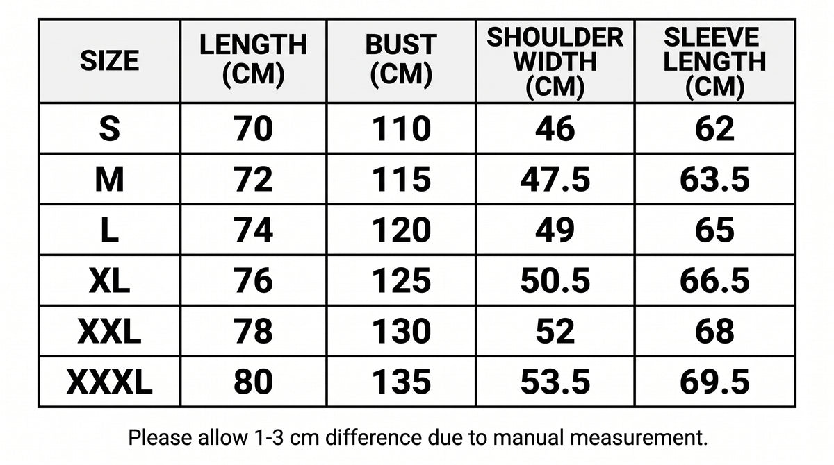Richmond | Suede-Touch Zip Jacket size chart
